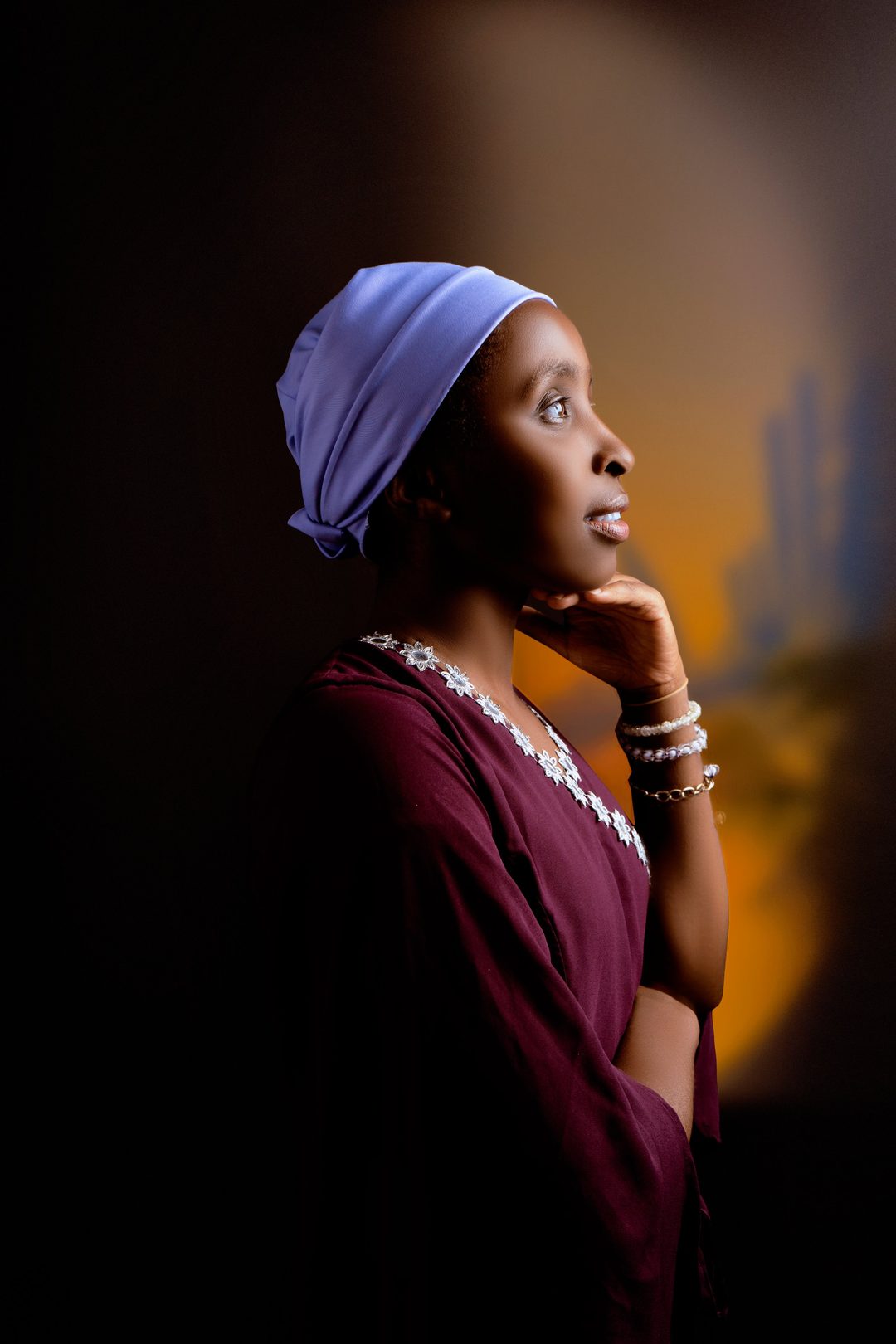 Dramatic studio portrait